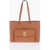Moschino Love Faux Leather Tote Bag With Golden Details Brown