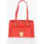 Moschino Love Faux Leather Shoulder Bag With Golden Details Red