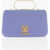 Moschino Love Solid Color Handbag With Removable Faux Fur Handle Violet