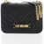 Moschino Love Quilted Faux Leather Bag With Chain Shoulder Strap Black