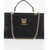 Moschino Love Faux Leather Bag With Golden Chain And Turn Lock Closur Black
