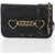 Moschino Love Leather Crossbody Bag With Heart Shaped Clamp Black