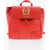 Moschino Love Faux Leather Backpack With Golden Logo Red