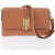 Moschino Love Faux Leather Shoulder Bag With Golden Details Brown