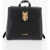 Moschino Love Faux Leather Backpack With Golden Details Black