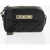 Moschino Quilted Faux Leather Camera Bag With Golden Logo Black