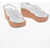 Moschino Love Leather Sandals With Raffia Wedge 7Cm White