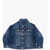 DSQUARED2 Stretch Denim Jacket With Double Breast Pocket Blue