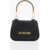 Moschino Love Faux Leather Handbag With Metal Golden Logo Black