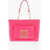 Moschino Love Faux Leather Tote Bag With Golden Details Pink