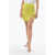 Bottega Veneta Chain-Knit Wool Miniskirt With Elastic Waist-Band Green