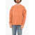 Diesel Brushed Cotton S-Ribal Crewneck Sweatshirt With Visible Seam Orange