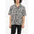 44 LABEL GROUP Printed Zerfall Short-Sleeved Shirt With Breast Pocket Gray