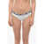 Karl Lagerfeld Bikini Bottom With Animal Patterned Edges And Cut-Out Detail White