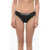 Karl Lagerfeld Solid Color Sport Bikini Bottom With Elastic Band Logoed At Black