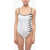 Karl Lagerfeld One Piece Swimsuit With Contrasting Details Black & White