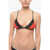 Karl Lagerfeld Two-Tone Triangle Bikini Top With Logoed Band Black