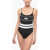 Karl Lagerfeld Open Back One-Piece Swimsuit Black