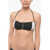 Karl Lagerfeld Two-Tone Bikini Top With Zip Closure Black & White