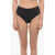 Karl Lagerfeld High Waist Bikini Bottom With Silver Logo Black