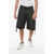 Balmain Pleat-Front Denim Shorts With Pockets Black