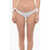 Karl Lagerfeld Solid Color Bikini Bottom With Silver Logo White