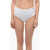 Karl Lagerfeld High Waist Bikini Bottom With Silver Logo White