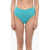 Karl Lagerfeld High Waist Bikini Bottom With Silver Logo Light Blue