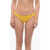 Karl Lagerfeld Solid Color Bikini Bottom With Silver Logo Yellow