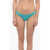 Karl Lagerfeld Solid Color Bikini Bottom With Silver Logo Light Blue