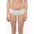 Karl Lagerfeld Solid Color Hipster Bikini Bottom With Striped Detail White