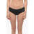 Karl Lagerfeld Solid Color Hipster Bikini Bottom With Striped Detail Black