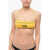 Karl Lagerfeld Solid Color Bandeau Bikini Top With Printed Contrasting Logo Yellow