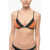 Karl Lagerfeld Two-Tone Triangle Bikini Top With Crossed On The Back Orange