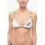 Karl Lagerfeld Triangle Bikini Top With Animal Motif Details Black & White