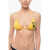 Karl Lagerfeld Logo Printed Triangle Bikini Top Yellow