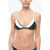 Karl Lagerfeld Two-Tone Triangle Bikini Top With Crossed On The Back Black & White