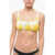 Karl Lagerfeld Tie Dye Effect Plunge Bkini Top With Cut Out Details On The White