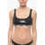 Karl Lagerfeld Plunge Bikini Top With Cut Out And Animal Detail White