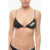 Karl Lagerfeld Triangle Bikini Top With Animal Motif Details Black