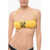 Karl Lagerfeld Solid Color Bandeau Bikini Top With Printed Contrasting Logo Yellow