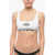 Karl Lagerfeld Plunge Bikini Top With Cut Out And Animal Detail Black & White