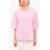 forte_forte Crewneck Short Sleeved T-Shirt With Embroidered Logo Pink