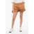 forte_forte Pleated Leather Shorts Beige