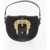 Versace Jeans Couture Faux Leather Saddle Bag With Maxi Golden Buckl Black