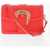 Versace Jeans Couture Faux Leather Shoulder Bag With Golden Buckle Red