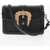 Versace Jeans Couture Faux Leather Shoulder Bag With Golden Buckle Black