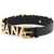 Dolce & Gabbana Lettering Logo Leather Belt NERO ORO CHIARO