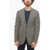 CORNELIANI Wool-Blend Gate Blazer With Check Pattern And Flap Pockets Gray