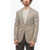 CORNELIANI Half-Lined District Check Silk Blazer Beige